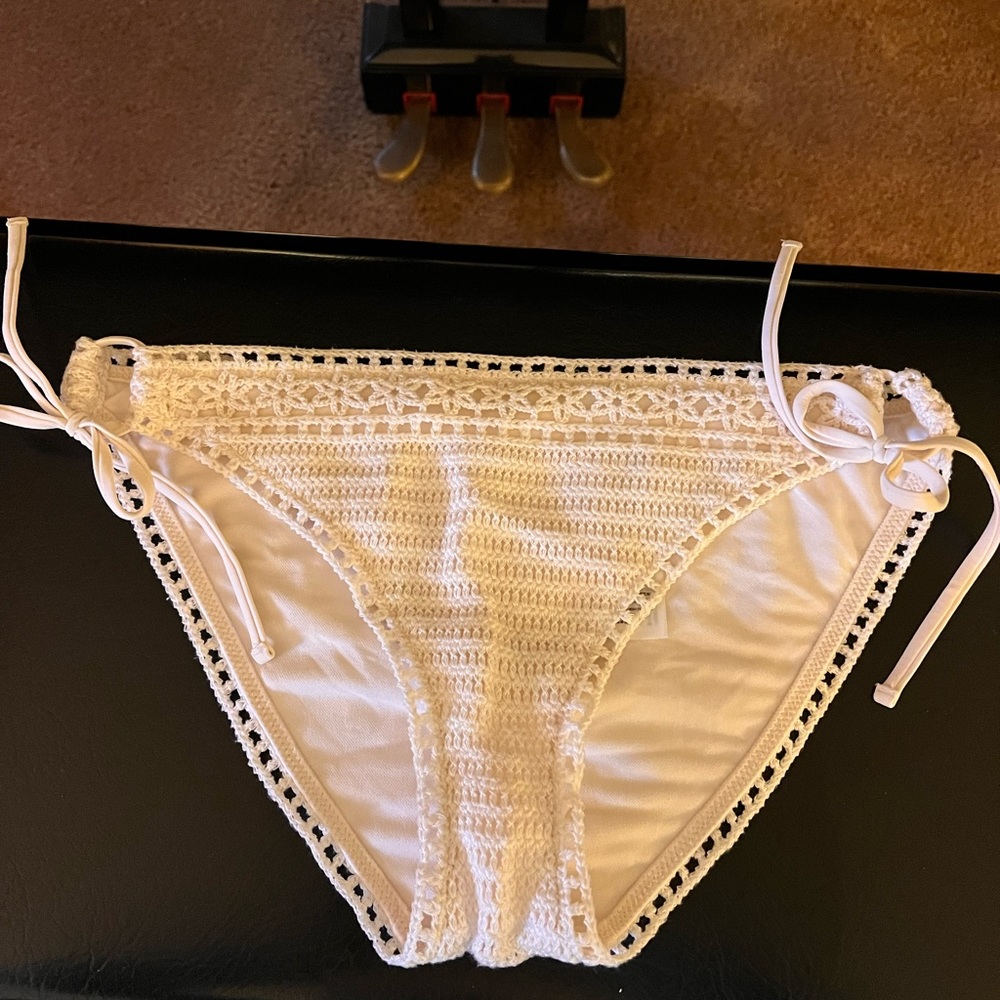Abercrombie & Fitch White Crochet Bathing Suit Bottom